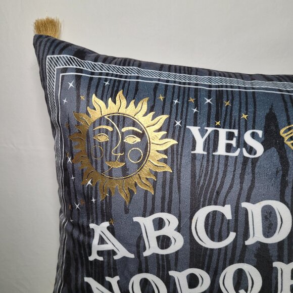 Cynthia Rowley Halloween Ouija Board Gothic Throw Pillow Black 28inx15in - Picture 9 of 12